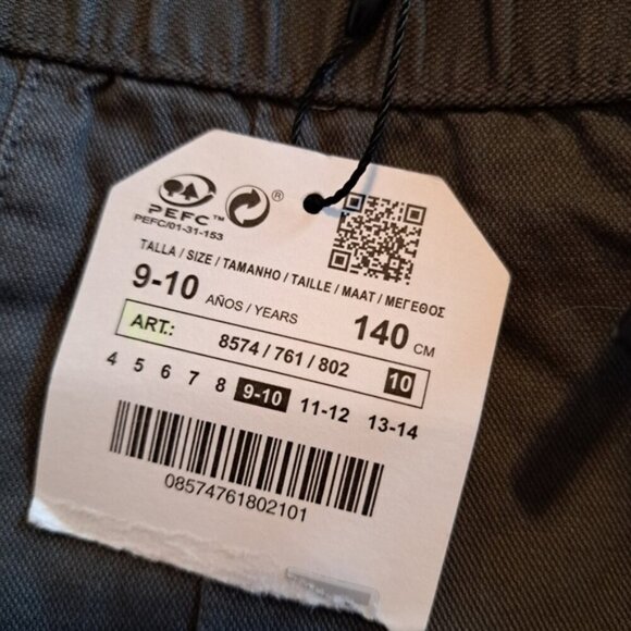 Zara boys size 9/10 or 140 dark gray elastic waisted shorts, NEW - Picture 3 of 5